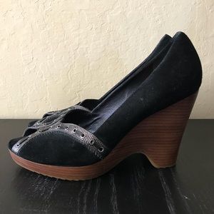 ✨New Cole Haan Suede Peep Toe Wedges✨